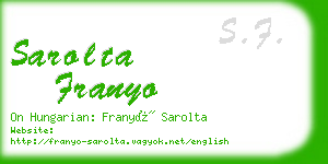 sarolta franyo business card